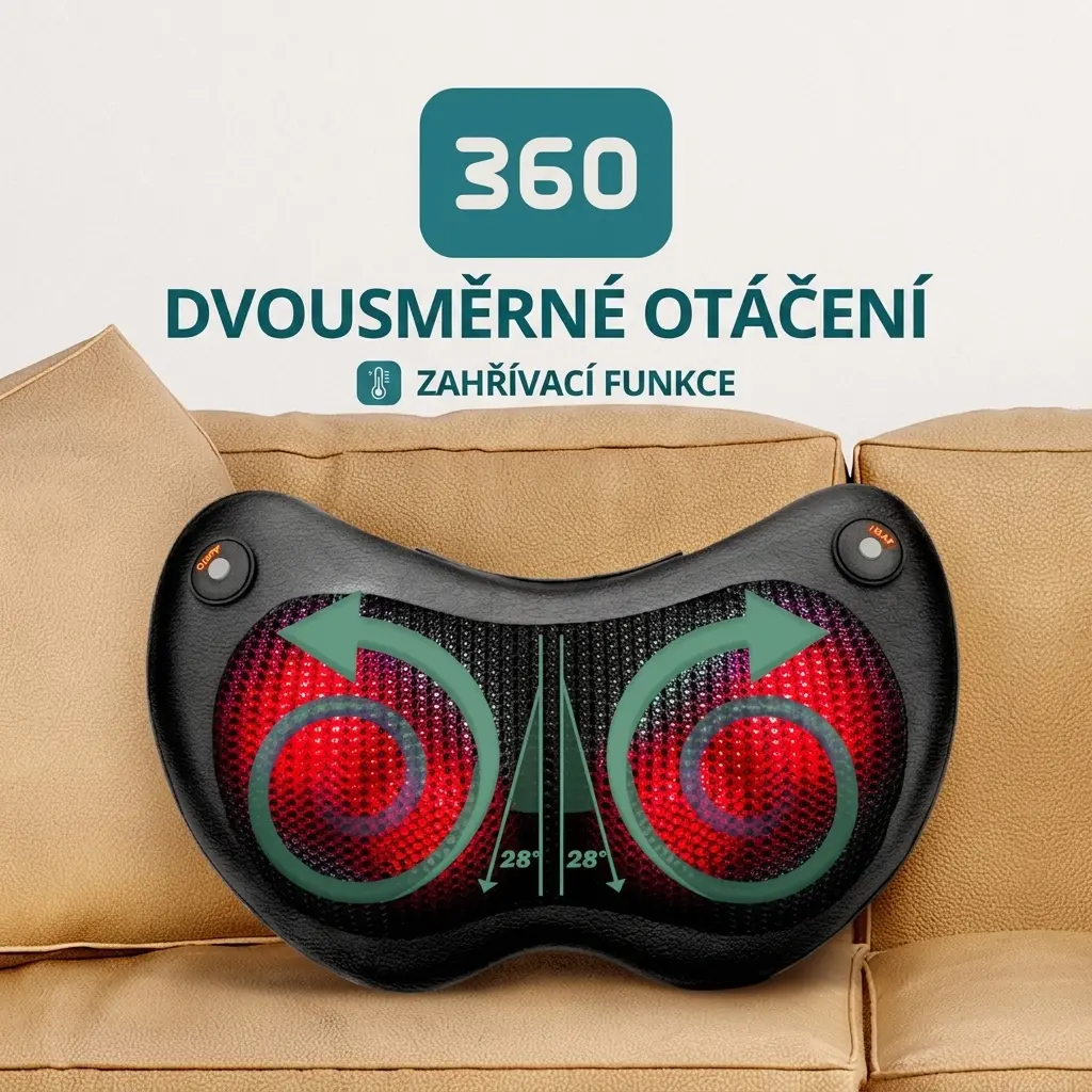 Přenosný Shiatsu masážní polštář - Obrázek 2