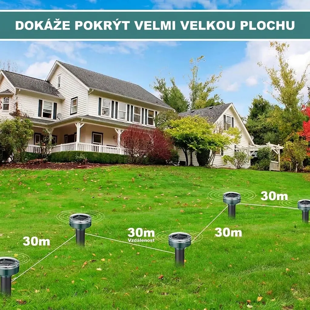 ZAHRADNÍ ULTRAZVUKOVÝ SOLÁRNÍ ODPUZOVAČ PROTI ŠKŮDCŮM, HLODAVCŮM A HMYZU - Obrázek 2